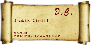 Drabik Cirill névjegykártya